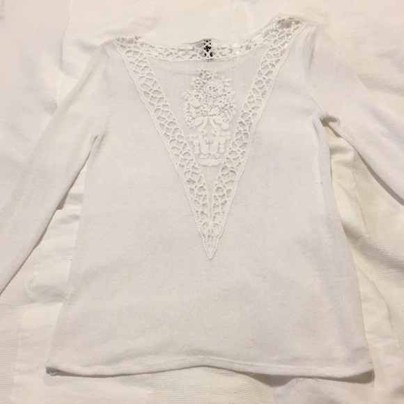 White Light Long Sleeve with Crochet Back - Picture 2 of 2